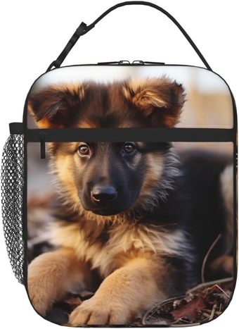 German Shepherd Puppy Print Lunch Bag for Women Men Insulated Lunch Box Reusable Lunch Tote Bags Leakproof Lunchbox Large Capacity Lunch Container Bag for Work, Travel, Outdoor