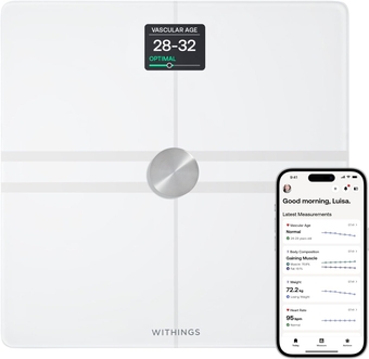 WITHINGS Body Comp - Scale for Body Weight and Complete Body Analysis, Wi-Fi & Bluetooth, Baby Weight Scale, Digital Scale, Accurate Visceral Fat, Heart Health, Scales Compatible with Apple, FSA/HSA