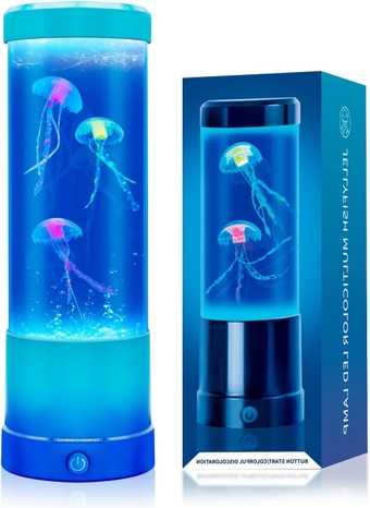 Jellyfish Lamp, Nightly Super Lifelike Lamp Jellyfish Aquarium Lamp for Adult Kids, Relaxing Soothing Mood Light for Home Office Room Desktop Decor Holiday and Party