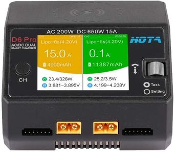 D6 Pro Lipo Charger AC200W DC650W 15A for LiHv Nicd NiMH Lipo Battery with Balance Phone Wireless Charging RC Car Drone Parts