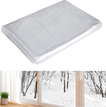 Window Insulation Kit, Window Insulation Film, POF Shrink Film Insulator, Transparent Window Covering, Window Thermal Insulation for Weatherproofing Window Insulation for Winter 5m
