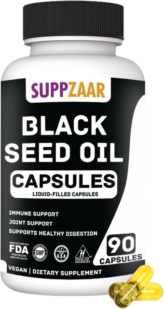 Vegan Black Seed Oil 1000mg. Cold-Pressed Black Cumin Seed Oil for Immune, Joint, Skin & Digestion Non-GMO, Gluten & Gelatin Free - 45 Servings, 90 Liquid Filled Capsules