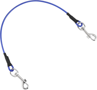 Pet Dog Car Seat Belt Restraint, Coated Stainless Steel Chew Proof Dog Vehicle Safety Tether Cable, Double Clip No-Chew Pet Car Leash Lead-16 Inch