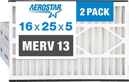 16x25x5 Air Filter MERV 13, Furnace Filters AC HVAC Replacement for Trion Air Bear 229990-105, 2 Pack (Actual Size: 15 5/8" x 24 1/8" x 4 7/8")