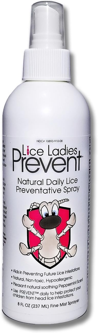 Prevent/Natural Daily  Preventative Spray/Non-Toxic homeopathic lice Repellent with Soothing Peppermint Scent / 8 oz Spray Bottle