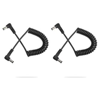 DC Power Extension Cable DC 5.5MM x 2.5MM 90 Degree Male to Male Plug Cable Right Angle DC5525 Power Adapter Cable for Strip Lihgt,CCTVSecurity Camera,Monitors,etc(2pcs)