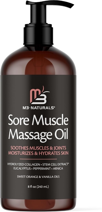 Arnica Sore Muscle Massage Oil for Massage Therapy - Anti Cellulite Massage Oil with Collagen Stem Cells Arnica and Menthol - Multipurpose Instant Absorption Full Body Massage Oil by