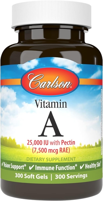 - Vitamin A, 25000 IU (7500 mcg RAE) with Pectin, Vision Health, Helps Night Vision, Skin Health, 300 Softgels