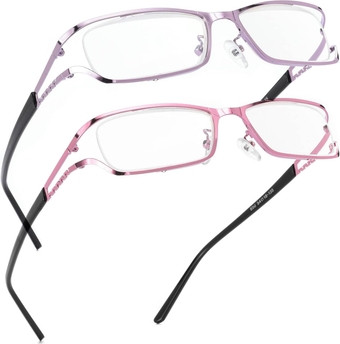 2 Pack Reading Glasses for Women/Men Metal frame Blue Light Blocking Readers Glasses Lightweight Magnifying Eyeglasses