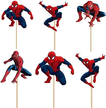 24PCS Spiderman Cupcake Toppers Spiderman Cake Toppers Spiderman. Happy Birthday Party Supplies Pet Cake Decorations for Spiderman fans, Kids Birthday Party
