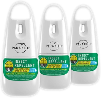 PARAKITO Mosquito, Ticks & Insect Spray- DEET Free, Citronella Essential Oil, Water & Sweat Resistant, Mosquito Bite Protection in Camping, Hiking, Travel Outdoor Activities (2.2oz (3 Pack))