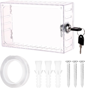 Thermostat Lock Box with Keys, Transparent Thermostat Cover Clear Thermostat Guard for Wall AC Lock Box Cover Home Restaurant Supply Fits Thermostat 6.3x4.5x2.3 Inch or Smaller