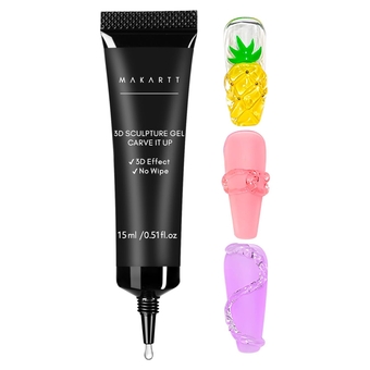 15g 3D Sculpting Gel Nail Glue for Nail Designs and DIY Nail Art - Clear Gel Polish for Drawing, Molding, Sculpture and Decoration