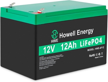 12V 12Ah Lithium LiFePO4 Battery, Deep Cycle Lithium Iron Phosphate Battery Built-in 12A BMS, Offer 4000+ Cycles Life for Solar System, Fish Finder, Kids Ride on Toy, and Alarm System