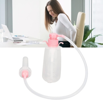 350ml Vaginal Douche Cleaner, Pressure Vaginal Douche Cleaner Vaginal Syringe Cleaner Manual Vaginal Douche Cleaner Portable Transparent Nozzle Pressure Vaginal Syringe Cleaner