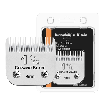 Size1-1/2 Professional Detachable Replacement Ceramic Blades set,compatible with Andis AGC,BDC,BGC,MBG Series,oster Classic 76/Star-Teq/Power-Teq Clippers，Cut Length 5/32-Inch(4 mm)