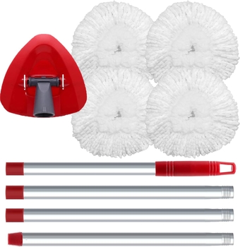 4 Pack Spin Mop Replacement Head for O Cedar 1 Tank, 30-58" Mop Handle and Mop Base Compatible with O-Cedar EasyWring,Mop Head Replace,Mop Refills Easy-to-Replace (White,1 Tank)
