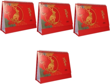 4pcs 2023 Office Desk Calendar Chinese Daily Chinese Wall Calendar Chinese Calendar Auspicious Planner Chinese Decor Exquisite Desk Calendar Paper Delicate Spring Festival Supplies