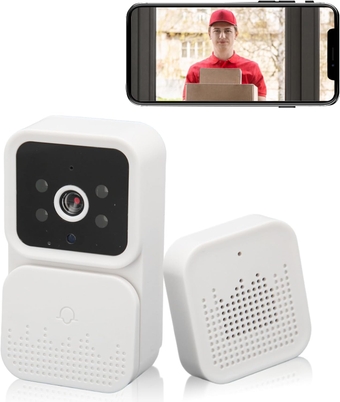 HD Video Doorbell - Ring Doorbell with Two Way Audio, Night Viewing Camera, Wide Angle, APP Notification & Cordless Control, Door Bell Camera for Home