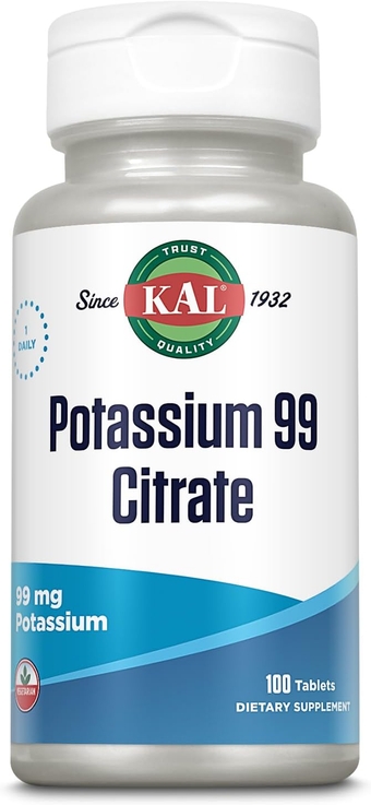 Potassium Citrate 99mg, Fluid and Electrolyte Balance, Potassium Supplement for Muscle, Nerve and Heart Health Support, Vegetarian, Enhanced Absorption, 60-Day Guarantee, 100 Serv, 100 Tablets