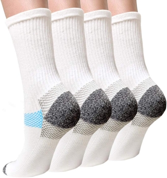 Compression Socks for Women & Men Circulation - Plantar Fasciitis Crew Socks Support for Athletic Running