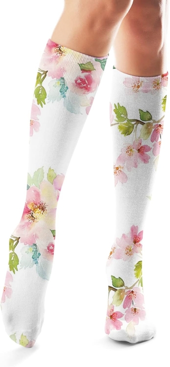 Knee High Socks for Girls Women Plus Size,Colorful Patterns,Performance Polyester Athletic Crew Socks,19.8 Inch