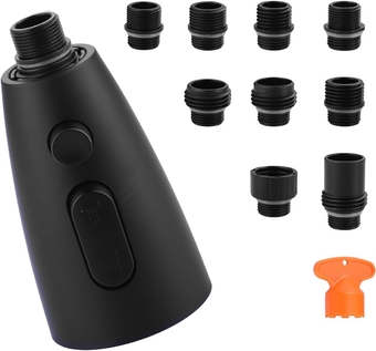 Kitchen Faucet Head Replacement Matte Black，3 Function Pull Out Spray Nozzle with 9 Adapters for Kitchen Sink Faucet，American Standard for Moen Kohler Delta Faucets G1/2 Male Connector