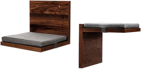 Grand Walnut Cat Shelf by , 2-Pack, 13" W x 11" D x 11" H - Reversible Configuration, Durable Construction; Cat Wall Furniture, Cat Climbing Shelves, Wall-Mounted Cat Furniture