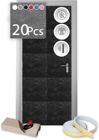 Black Single Side-20 Pieces Polyester Foam Panels Acoustic Insulation Soundproofing 12 x 12in NRC 0.9 High Density Beveled Edge Recording Studio Podcast Sound Absorbing Tiles Man Cave 1184