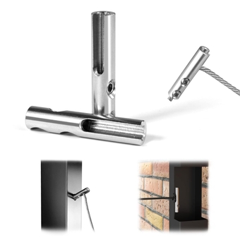 40Pack 1/8" Swageless Cable Railing Kit Invisible Terminal Fixed End Toggle Anchor for Metal Post Angle Adjustable T316 Stainless Steel Stair Deck Corner CB17, CV2 CL1