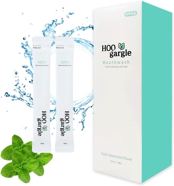 Natural Mild Flavored Portable Mouthwash for Adults and Kids, Alcohol Free Individual Packets, Mouthwash Travel Size, Apple Spearmint, 10ml/0.33oz (Pack of 15)