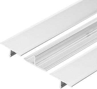 3pcs Aluminum T Molding Floor Transition Strip, 35.4inch Door/Tile/Carpet to Tile Transition Strip, Doorway Edge Trim Wood Tile Vinyl, Laminate Floor,36inch x 0.6inch Silver
