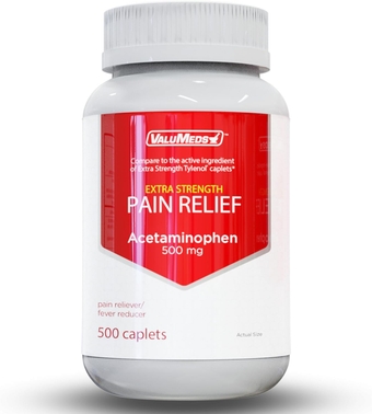 Acetaminophen 500mg Extra Strength Pain Reliever & Fever Reducer for Tension Headache, Migraine, Arthritis and Muscle Aches | 500 Count Caplets Value Size