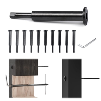 10Pack Black Cable Railing kit Invisible 1/8" Upgraded Swage Tensioner Hidden Thin Head T316 Stainless Steel for 2"x2”4”x4”Wood Post Deck Stairs CB31,CV1 CV2