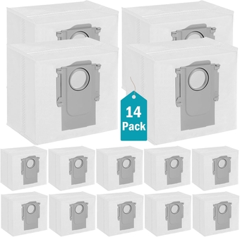 14 Pack Dust Bags Compatible with Roborock S7 MaxV Ultra Bag, Q5+ Plus, Q7 Max+, S8 Pro Auto Empty Vacuum Cleaner, 3L Large Capacity Disposable Bag Replacement for Roborock S7 MaxV Ultra accessories