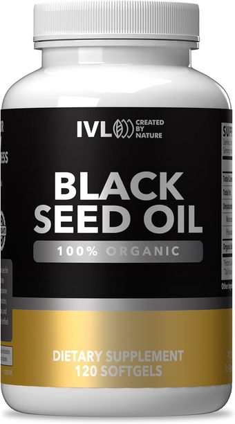 Organic Black Seed Oil - 120 Softgel Capsules - (1000mg Each) - Pure Cold Pressed Nigella Sativa Seed Oil - Omega 3 6 9, Antioxidants, Thymoquinone - Black Seed Oil Liquid Capsules