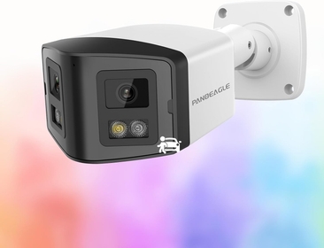 4MP Dual Lens Security Camera, Customized Siren & 2-Way Talk, SD Card Slot(512GB), Human Detection, Full Color/EXIR2.0 Night Vision, Compatible for Hikvision Panoramic Bullet IP Camera