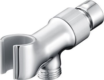 Metal Shower Head Holder for Hand Held Showerhead, Adjustable Shower Arm Mount for Connecting Shower Arm and Shower Hose, Shower Arm Adapter Wand Bracket with Swivel Ball Connector (Chrome)