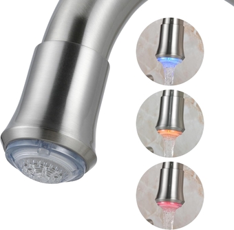 LED Faucet Aerator Filter Replacement Parts Special for  LED Widespread Bathroom Faucet, LED Aerator for Bathroom Faucet Brushed Nickel