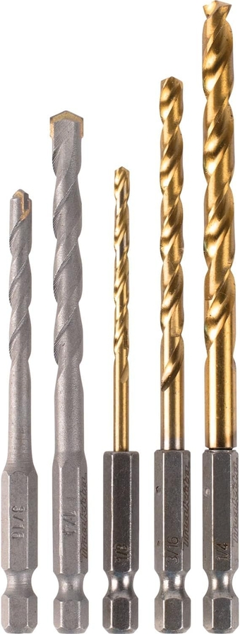 D-23765 Masonry and Metal Drill Bit Set (5 Piece), 1/4"