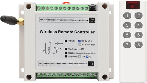 8 Channel Relay 8CH 10A DC 12V‑36V Lamp Control Radio Switch Relay Module with Remote Control, Easy Installation, Stable Performance, Control DC or AC Devices