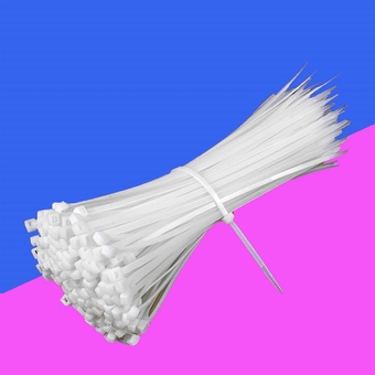Zip Ties, 100pcs White Cable Zip Ties 8 Inch, Plastic Ties Small Zipties Cable Tie Wraps, Multi-Purpose Cable Management Ties, Self-Locking Ziptie for Office and Home