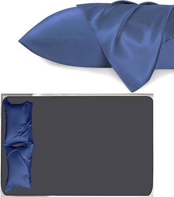 Grounding Therapy Mat (54‘’ * 71‘’) Set + 1 Copper Infused Pillowcase（Blue） Grounding Mattress Cover Pad Anti- Aging, Beauty Face, Grounding Sheets for Better Sleep, Relieve Pain