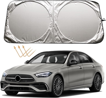 Windshield Sun Shade for Mercedes Benz C C300 A B E E350 GLA GLB GLK CLA CLK SLC SLK Class Accessories, Car Front Window Sunshade Sun Visor Shield for Mercedes Benz Maybach GLS600 GLA 250