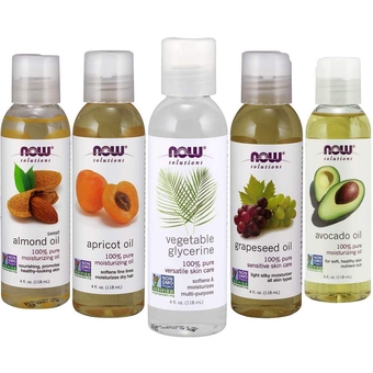 New   Solutions 5 Pack - Carrier Oil Gift Set: Almond Oil - Grapeseed Oil - Avocado Oil - Apricot Oil - Vegetable Glycerine Oil 100% Natural Moisturizing Massage 4 Oz