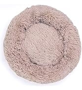 Puppington Ultra Calming Dog Bed Anti Anxiety Dog Bed Donut Dog Bed, Luxe Faux Fur, Washable, SM-MED
