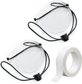 Eye Shield, 2 Pcs Plastic Eye Shield Eye Patch for Eye Surgery Covering Breathable After Surgery Eye Protection with 1 Roll Tape & 2 Elastic Rope, Clear