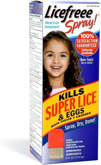 Tec Labs Head Lice Spray - Includes Professional Metal Nit and Lice Comb, 6 Fl Oz (Pack of 1)