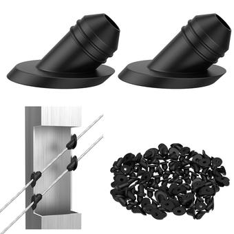 100 Pack 45 Degree Cable Railing Rubber Grommets for 1/8" 5/32" 3/16" Cables Metal Cable Railing Posts, 1/8" 30 Degree Angle Beveled Cable Railing Kit Grommet Protector Protective Sleeves Grommet