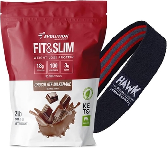 Evolution Advance Nutrition Fit & Slim Blend, 2 Pounds + Resistance Loop Bands for Home Exercise – Grass Fed Whey Protein Powder, Easy Digesting, Keto Approved, Non GMO, Stevia Sweetened (Chocolate)